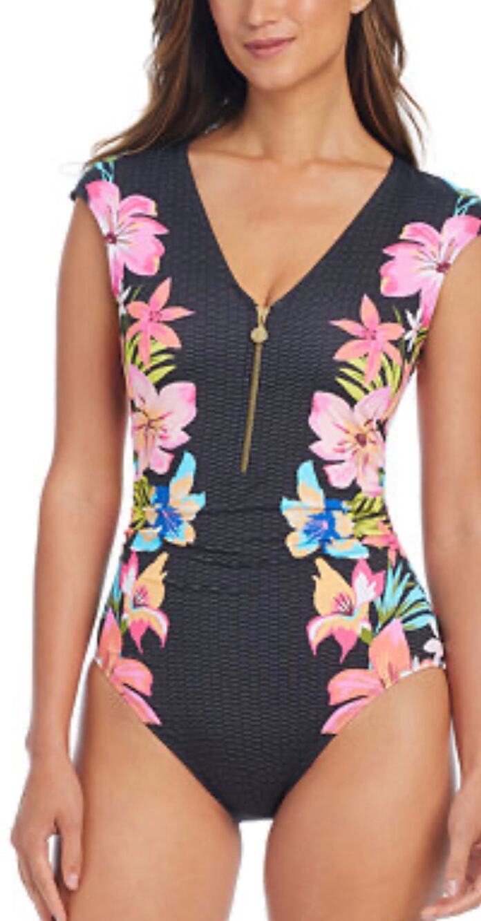 Bleu Rod Beattie Sweet Escape Cap Sleeve One Piece Swim Suit 6 NWT